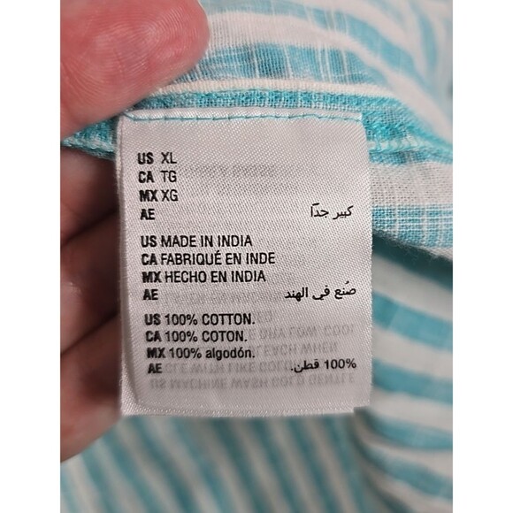 Set of 3 Style & Co Red White Blue Stripe Cap Sleeve Ruffle Hem Cotton Sz XL - Picture 14 of 15